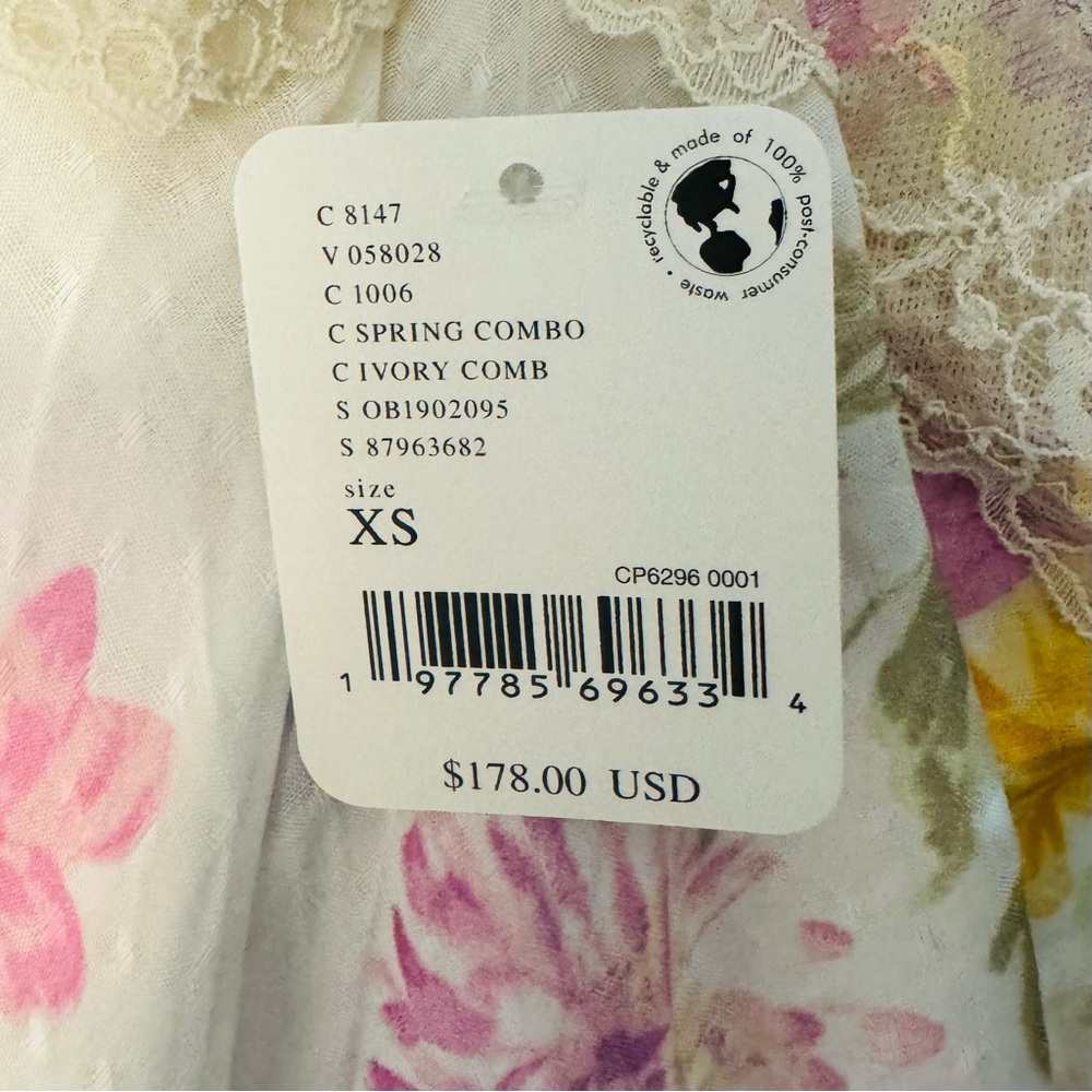 Free People Spring Soiree Midi Lace Trim Slip Floral Spring Combo XS NWT - Picture 7 of 14